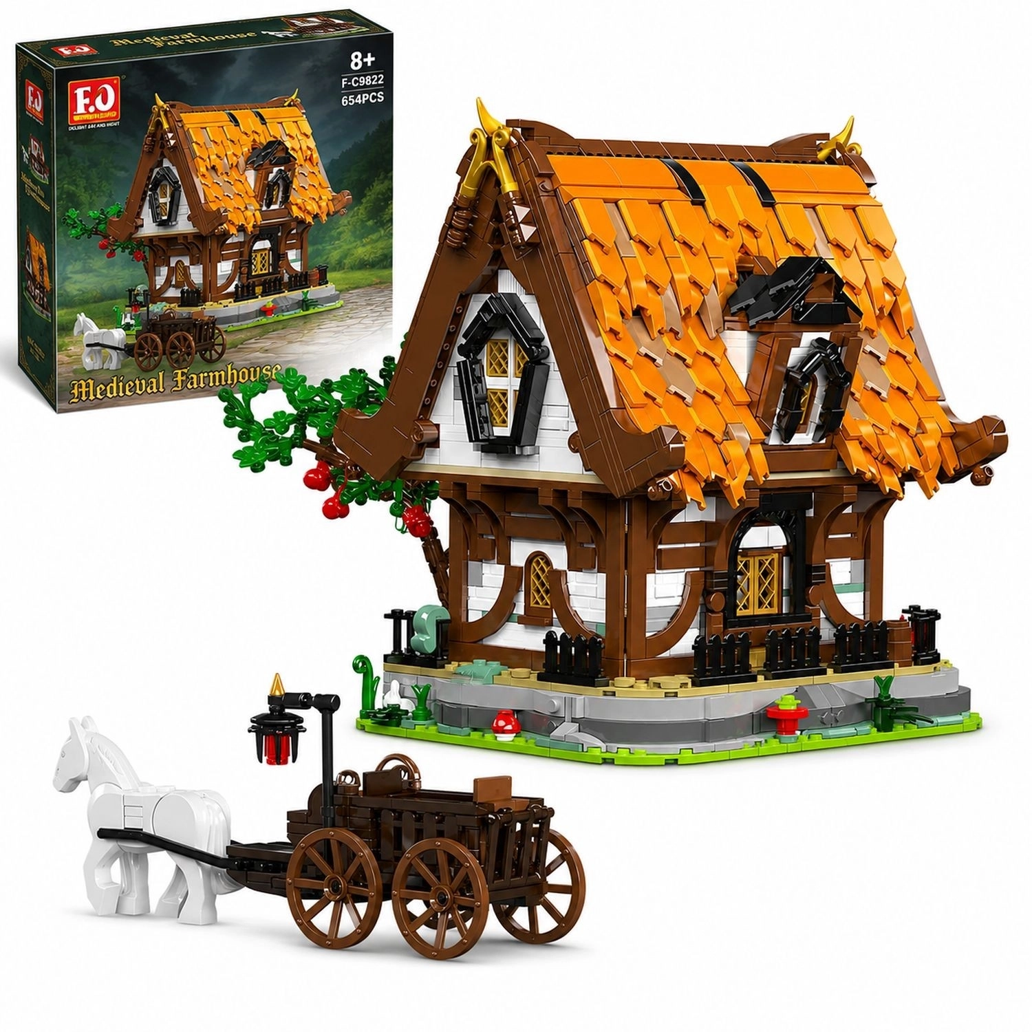 Klocki Mould King Klocki konstrukcyjne Medieval World Log Cabin (16054) 2192 elementów