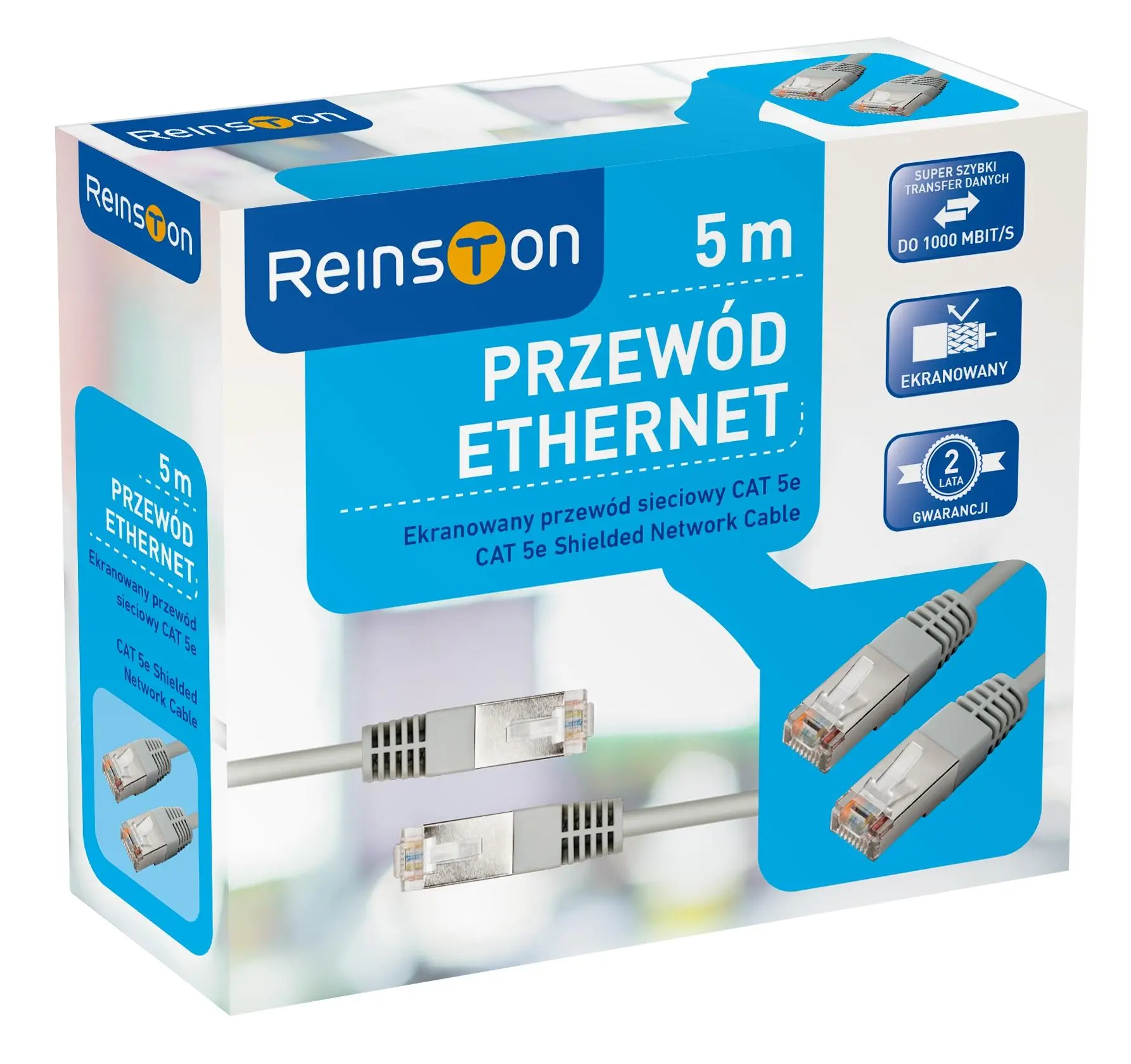 Kabel sieciowy Reinston EKK07 5m Srebrno-szary