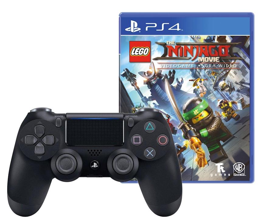 Pad Sony DualShock 4 v2 (czarny) + LEGO Ninjago Movie Gra Wideo