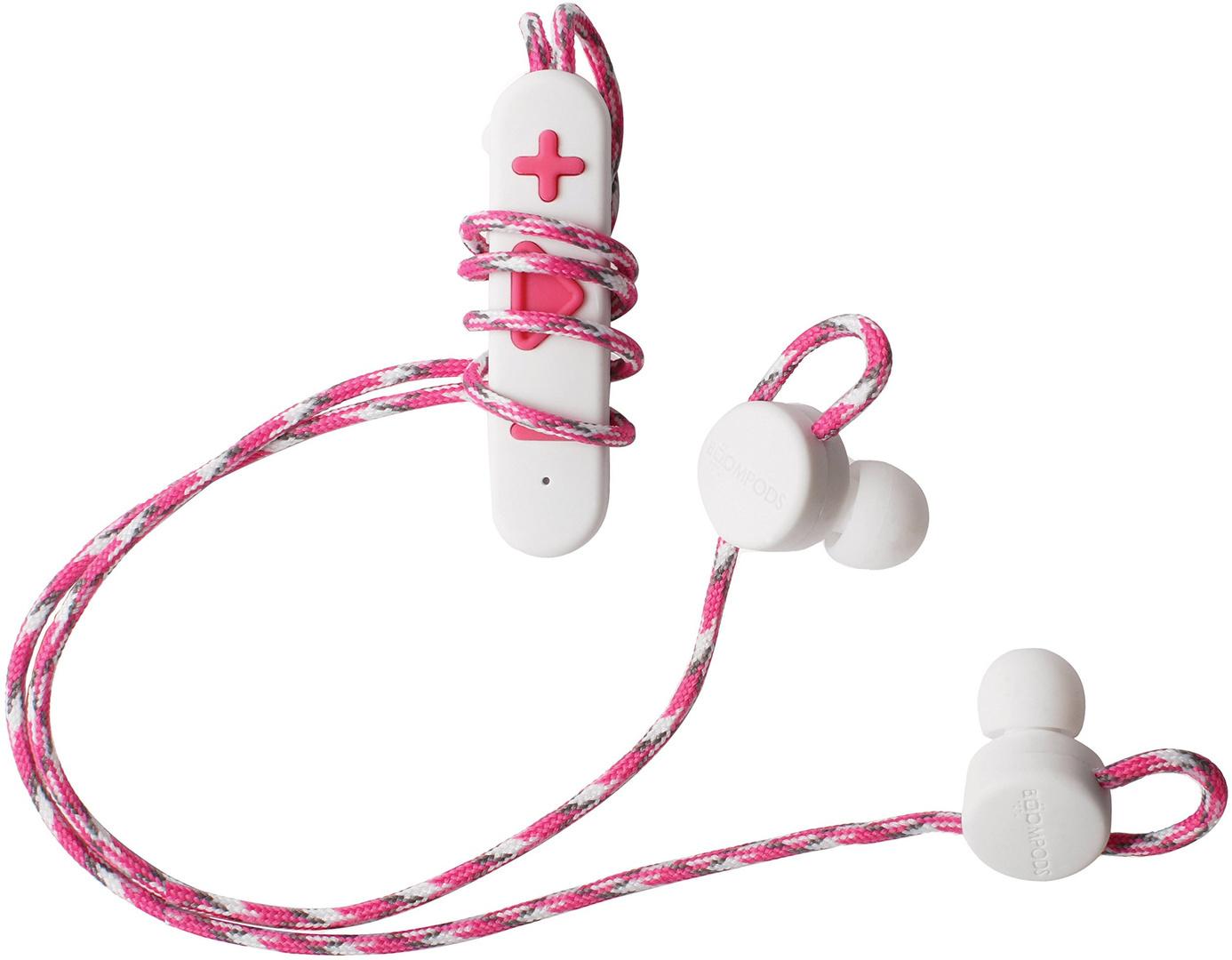 Słuchawki bezprzewodowe Boompods Retrobuds (biało-różowy)