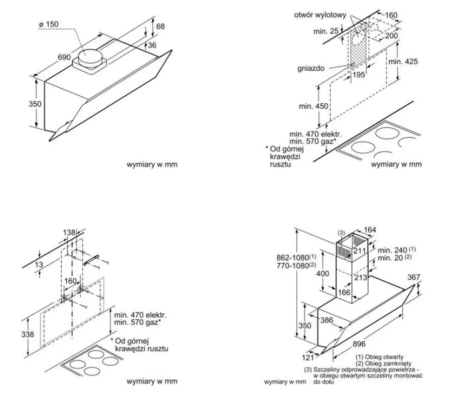 Okap Bosch DWK095G60 Czarny