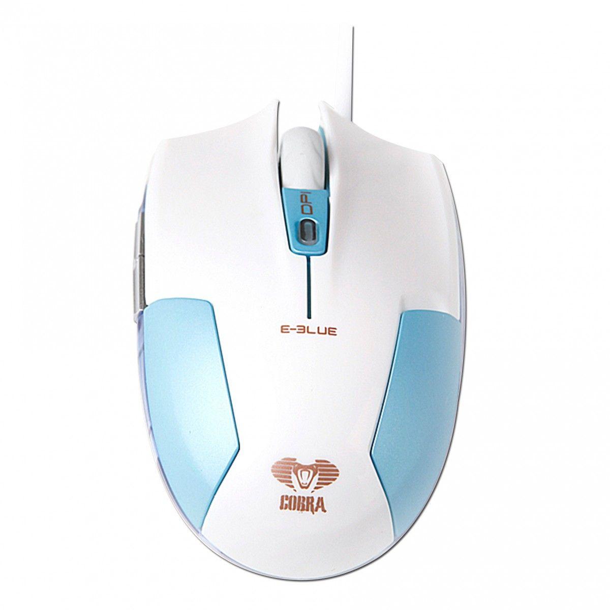 Myszka E-BLUE Cobra S (biało-niebieski)
