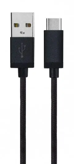 Kabel Xqisit Cotton Cable USB C 3,0-USB A Czarny