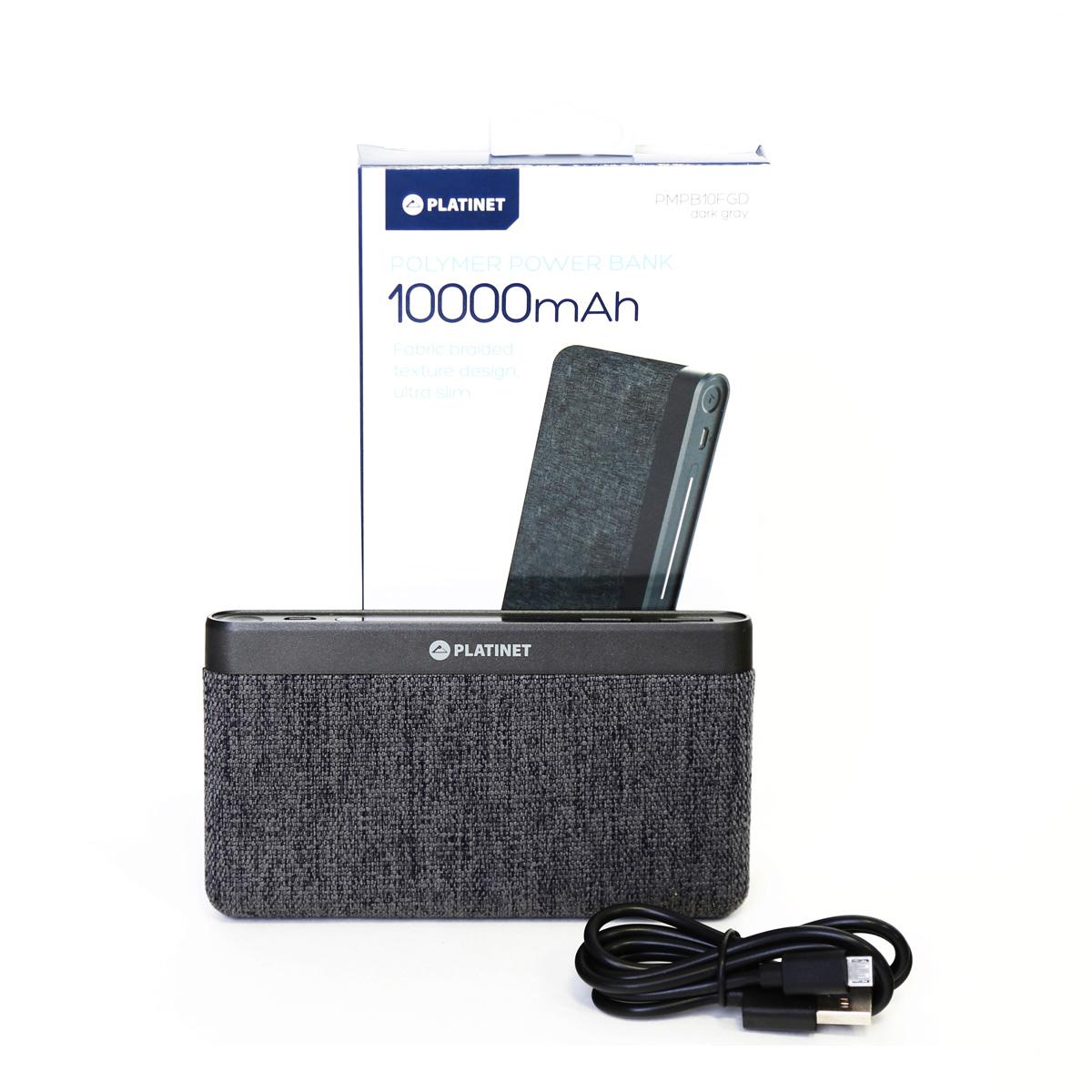 Powerbank Platinet PMPB10FGD Fabric Braided 10000mAh (szary)