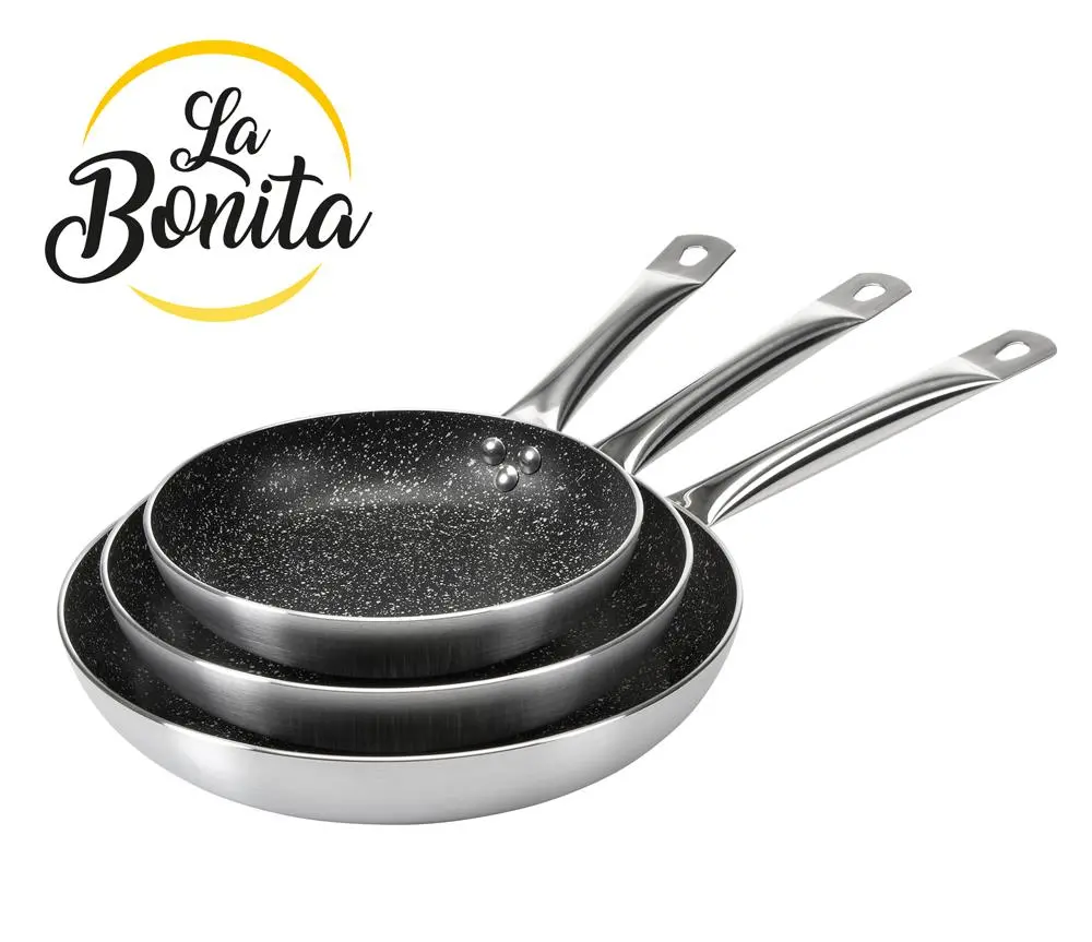 Zestaw patelni La Bonita Trio Indukcja Nieprzywierająca 20cm, 24cm, 28cm