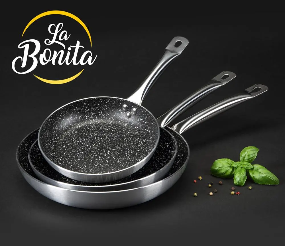 Zestaw patelni La Bonita Trio Indukcja Nieprzywierająca 20cm, 24cm, 28cm