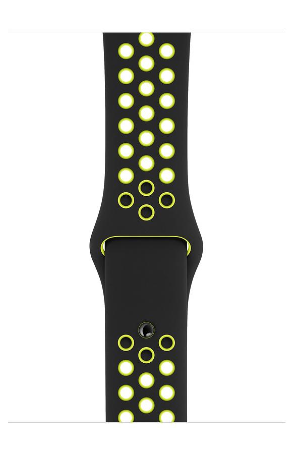 Apple Pasek Sportowy Nike Band Apple Watch 44mm (czarny/jaskrawy zielono/żółty)