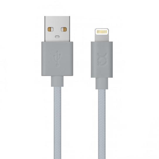 Kabel Xqisit Cotton Cable Lightning-USB A (srebrny)