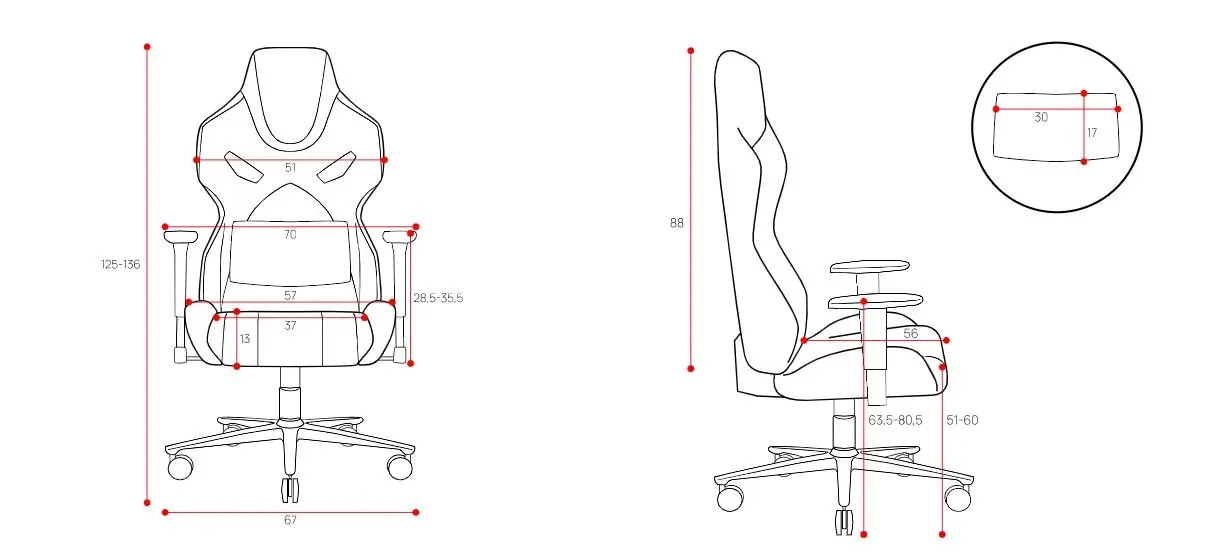 Fotel Diablo Chairs X-Fighter Normal Size Gamingowy do 150kg Skóra ECO Czarno-czerwony