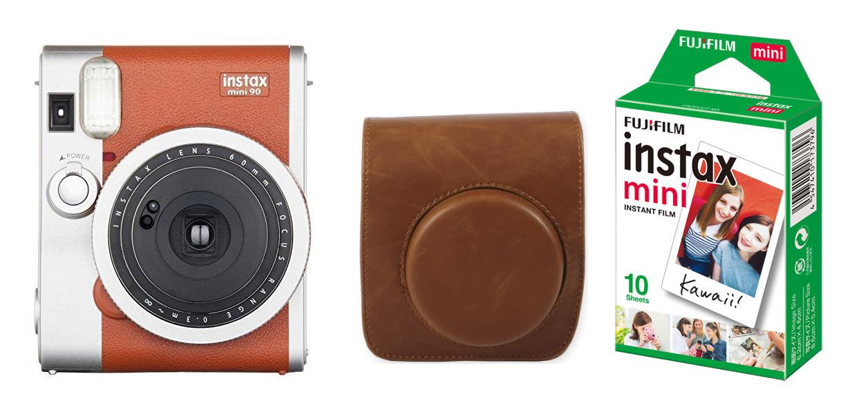 Aparat Fujifilm Instax Mini 90 + etui + wkład Instax mini 10 (brązowy)