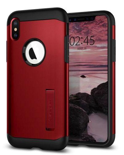 Etui Spigen Slim Armor 063CS25138 iPhone Xs (czerwony)