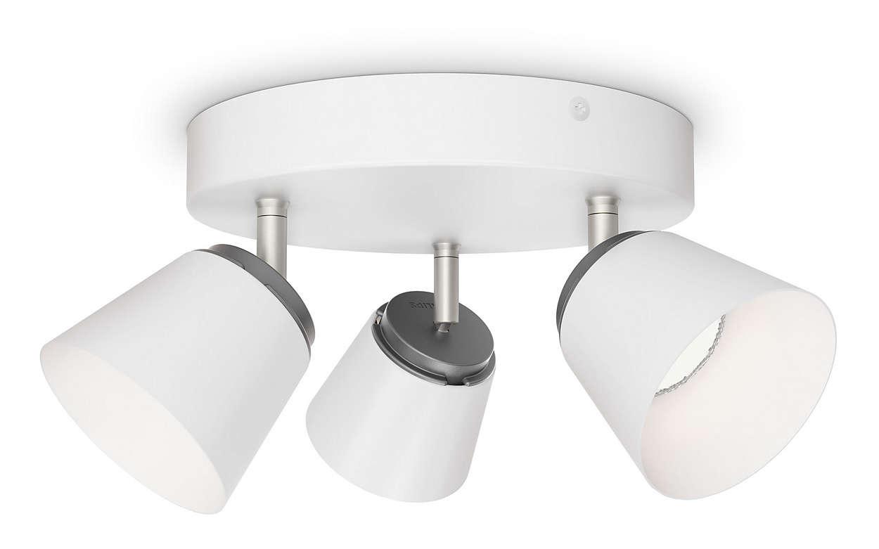 Reflektor Philips Dender plate/spiral white 3x4W 230V 53343/31/16