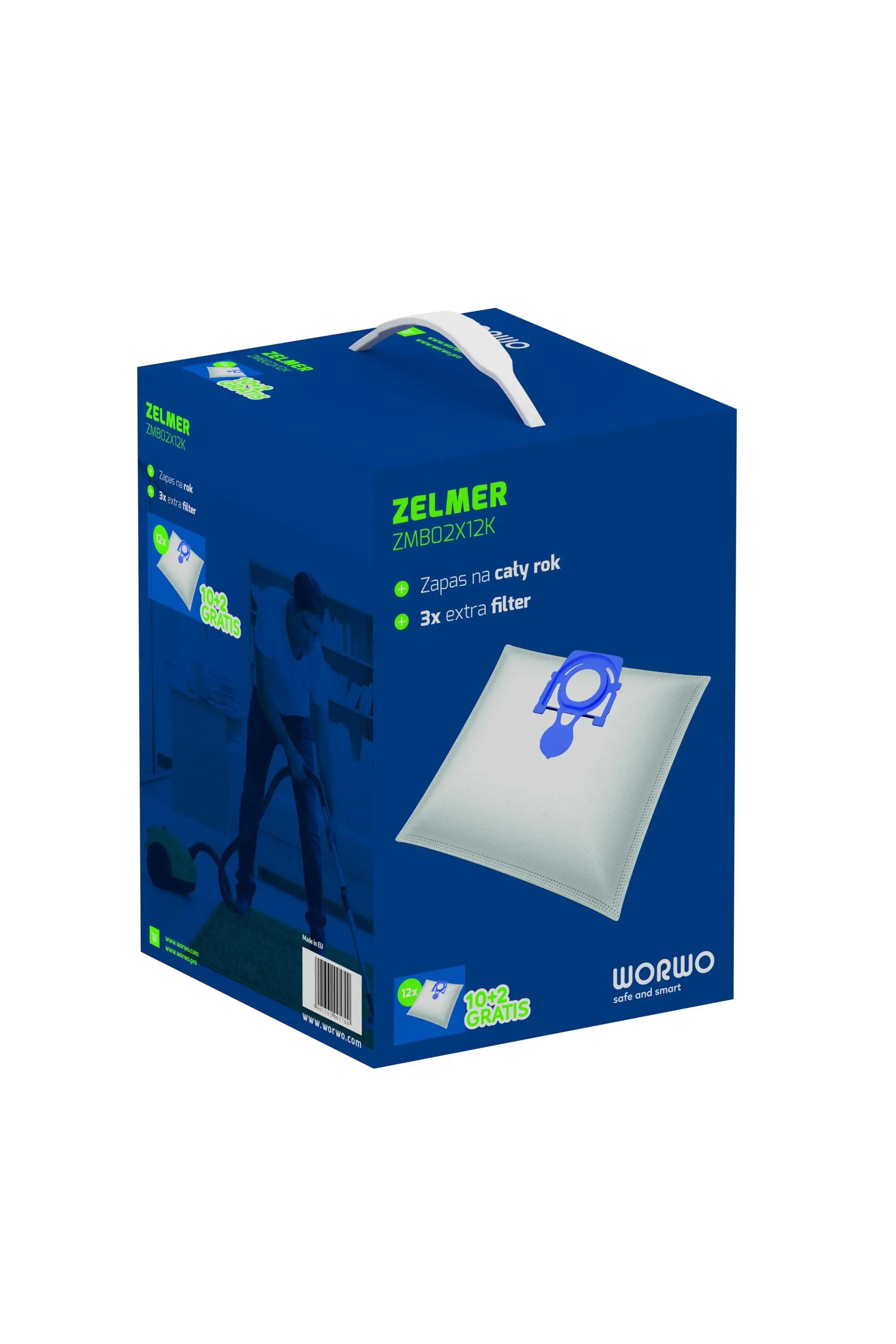 Worek do odkurzacza Worwo ZMB02KX12 12szt. + 3 filtry