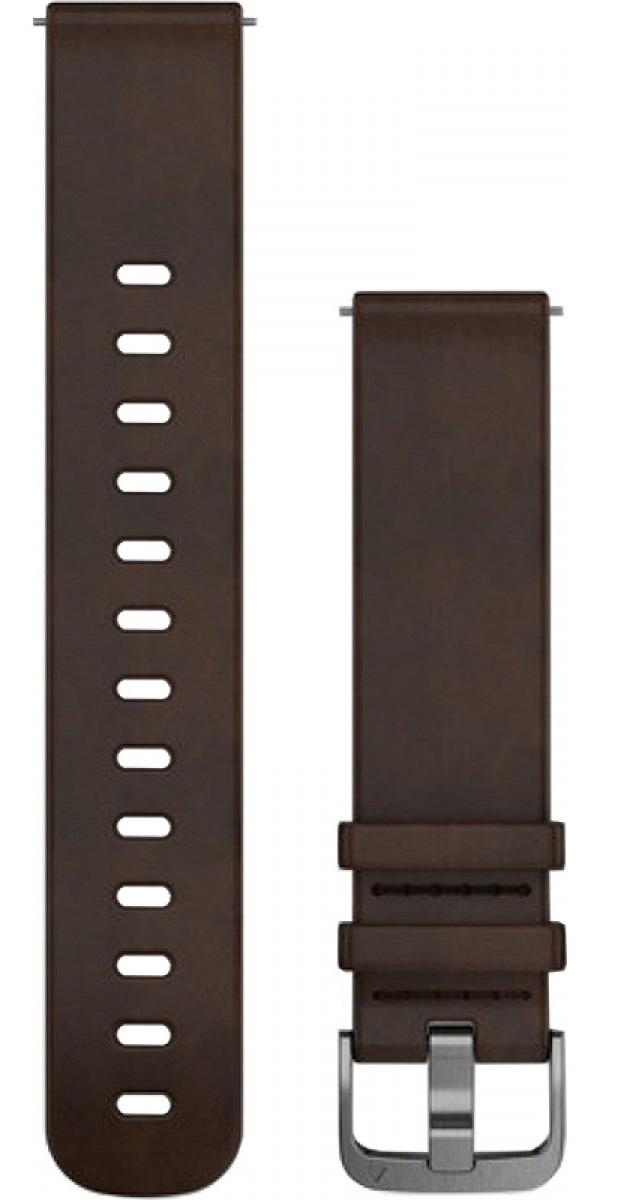 Garmin Skórzany pasek do zegarka Forerunner 645/Vivoactive 3/Vivomove HR L (ciemnobrązowy)