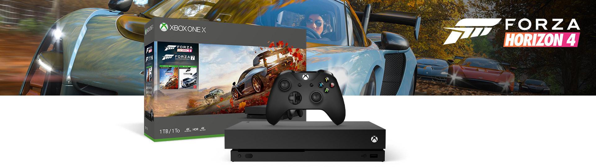 Xbox One X + Forza Horizon 4 + Forza Motosport 7 + 2 pady