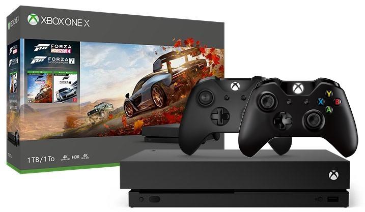 Xbox One X + Forza Horizon 4 + Forza Motosport 7 + 2 pady