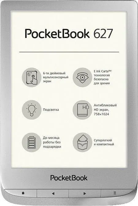 Czytnik E-booków Pocketbook 627 Touch Lux 4 6" 8GB WiFi srebrny