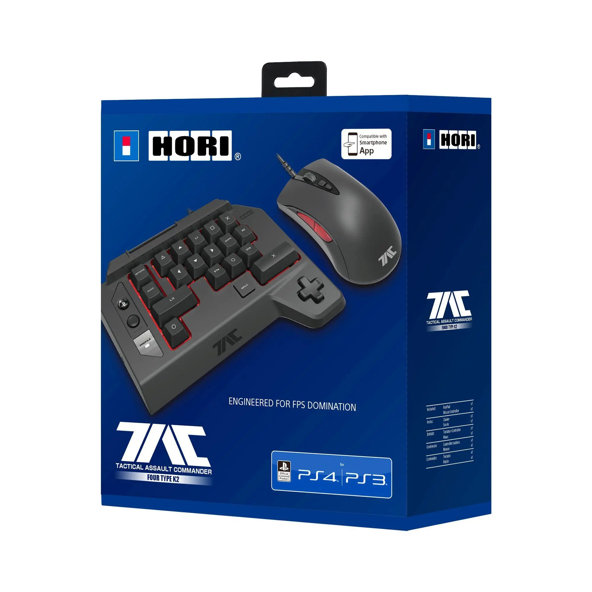 Klawiatura Hori T.A.C FOUR Type K2 do PC, PS4, PS3 Przewodowy