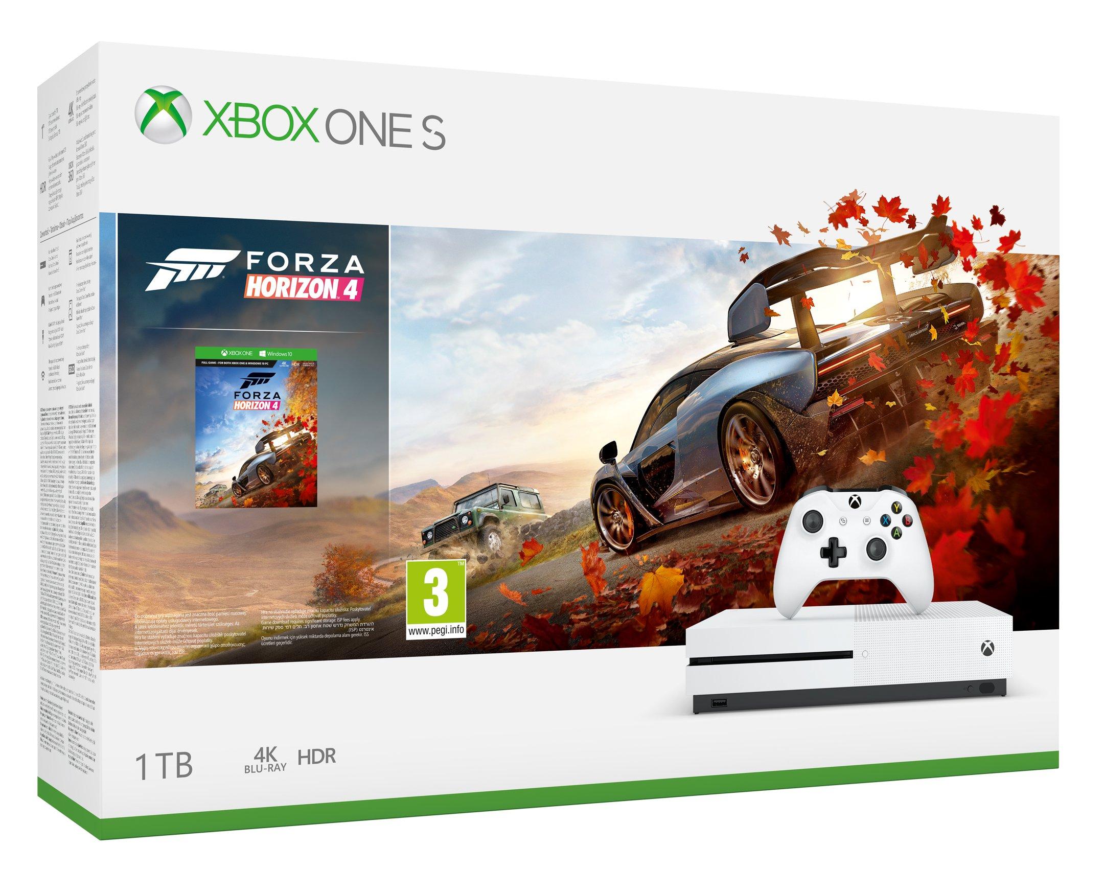 Xbox One S 1TB + Forza Horizon 4 + Assassins Creed Odyssey + 2 pady