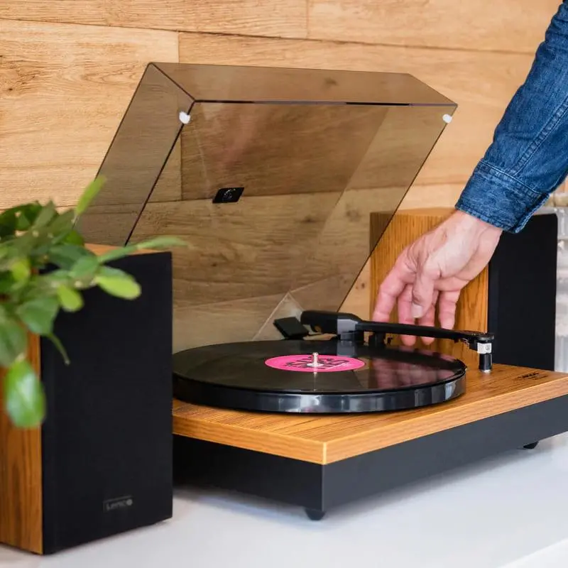 Gramofon Lenco LS-300WD Automatyczny Napęd paskowy Przedwzmacniacz Bluetooth Drewno + głośniki