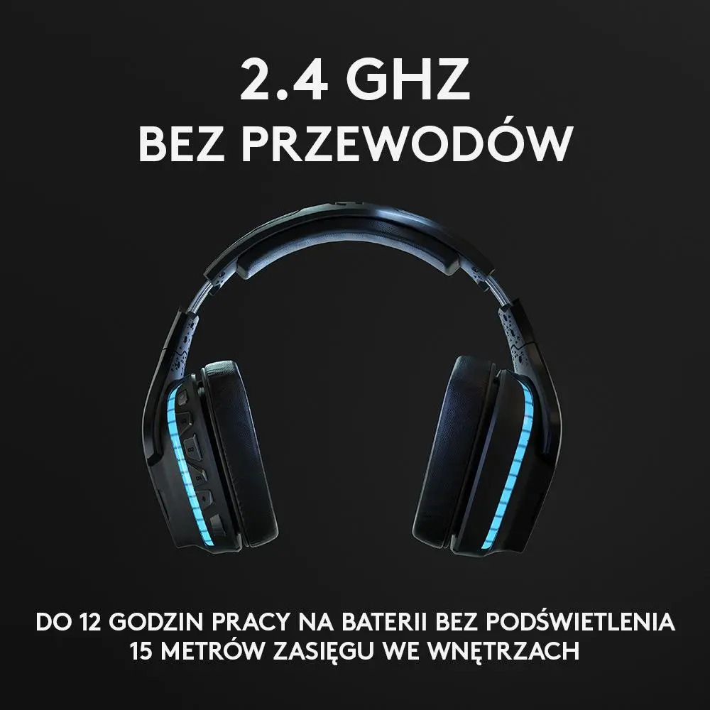 Słuchawki bezprzewodowe z mikrofonem Logitech G935 Nauszne Czarno-niebieski