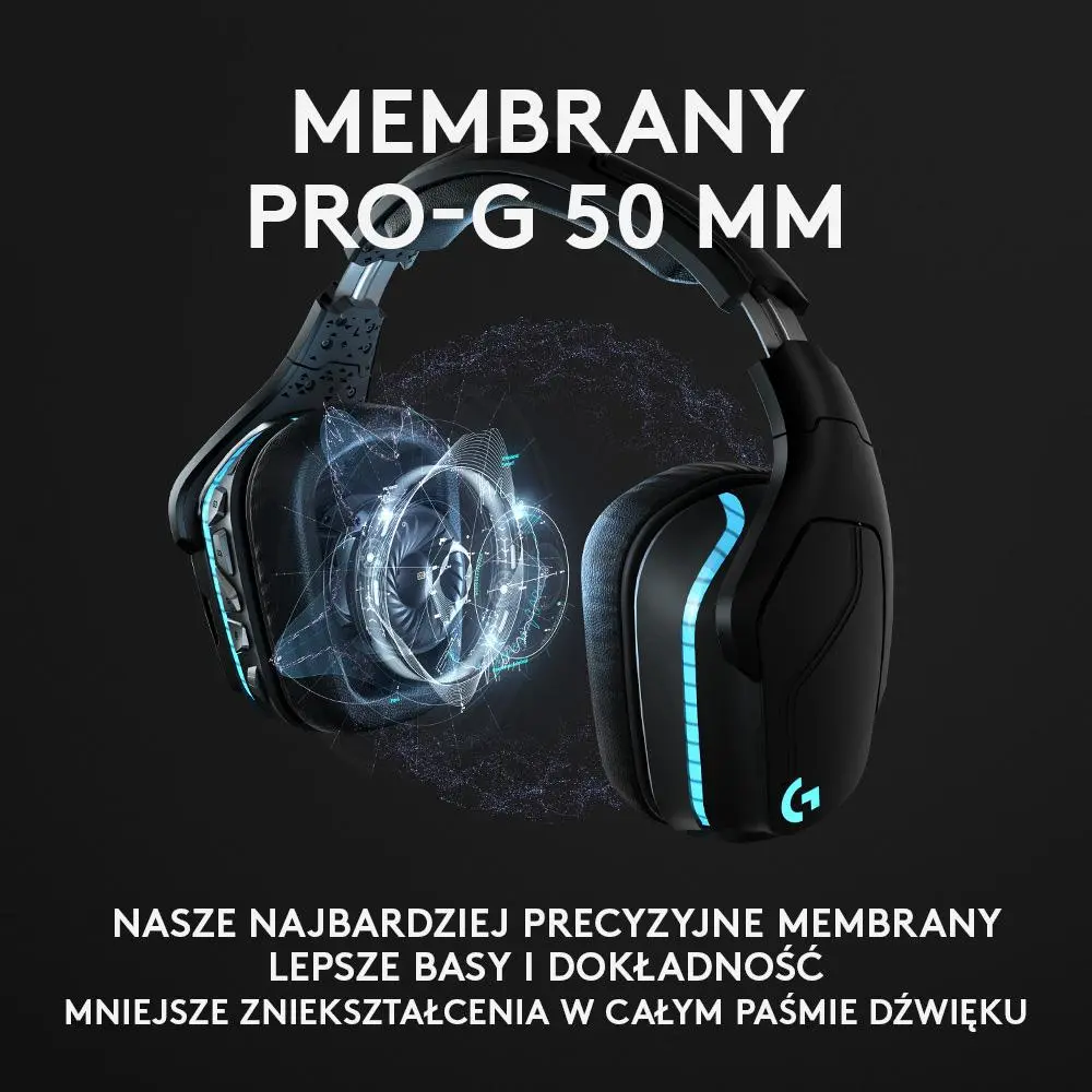 Słuchawki bezprzewodowe z mikrofonem Logitech G935 Nauszne Czarno-niebieski