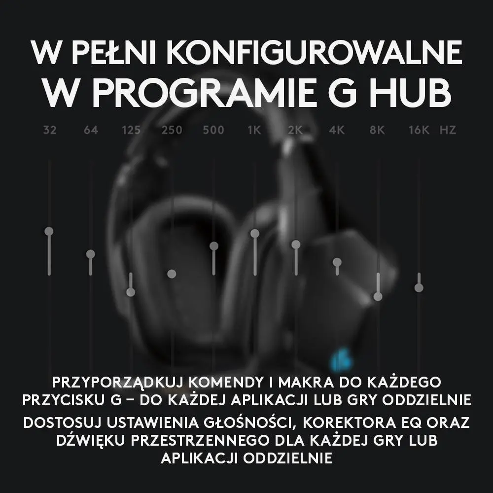 Słuchawki bezprzewodowe z mikrofonem Logitech G935 Nauszne Czarno-niebieski