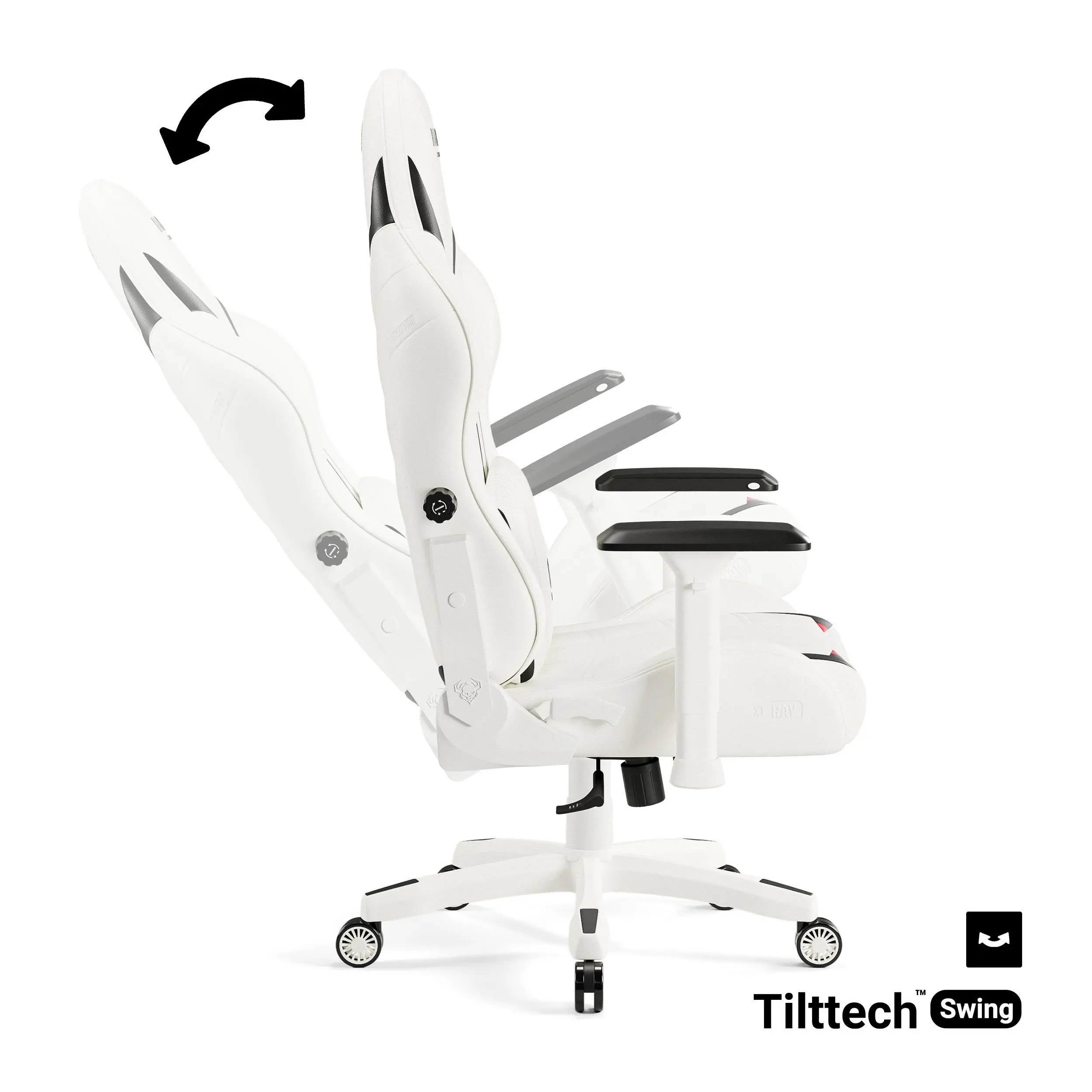 Fotel Diablo Chairs X-Ray 2.0 Normal Size Gamingowy do 136kg Skóra ECO Biało-czarny
