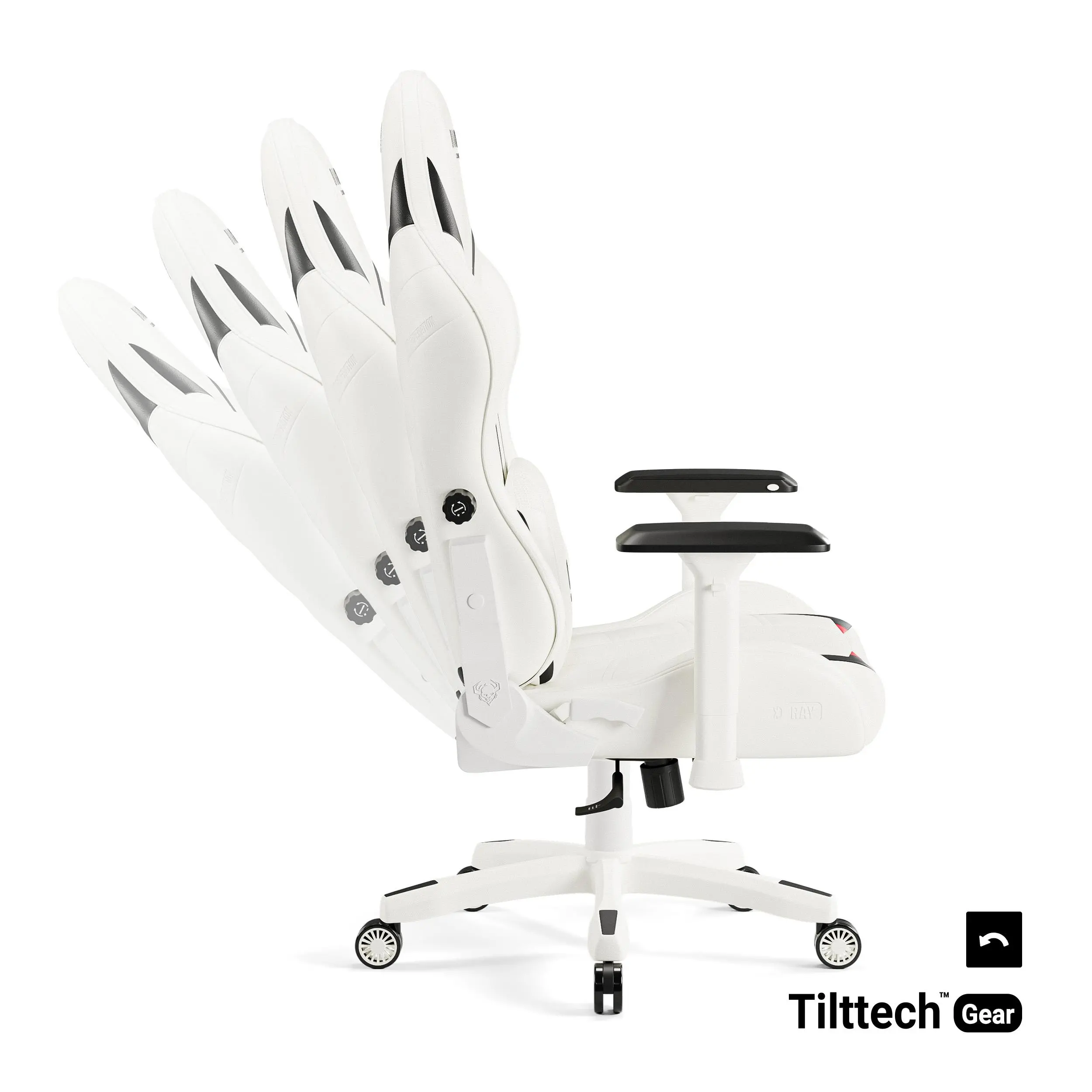 Fotel Diablo Chairs X-Ray 2.0 Normal Size Gamingowy do 136kg Skóra ECO Biało-czarny