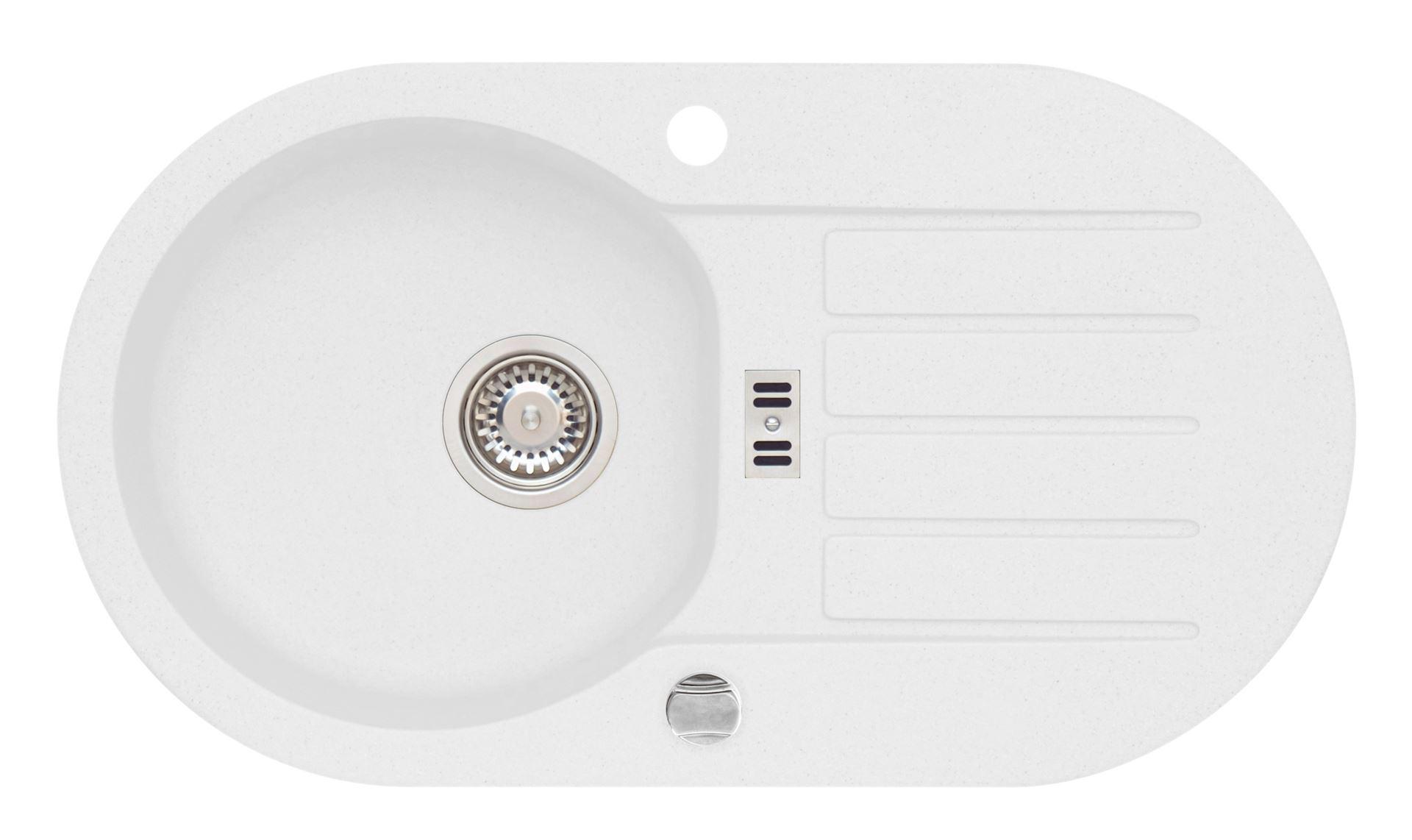 Zlewozmywak Alveus Niagara 40 1124011 - biały  - granitowy - wpuszczany w blat - ociekacz