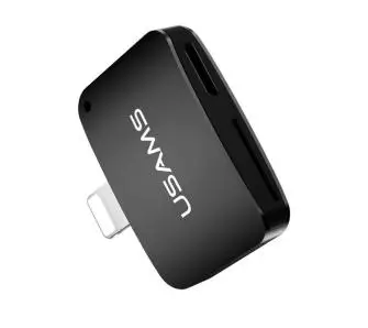 Adapter USAMS 2w1 microUSB-Lightning + czytnik kart SD