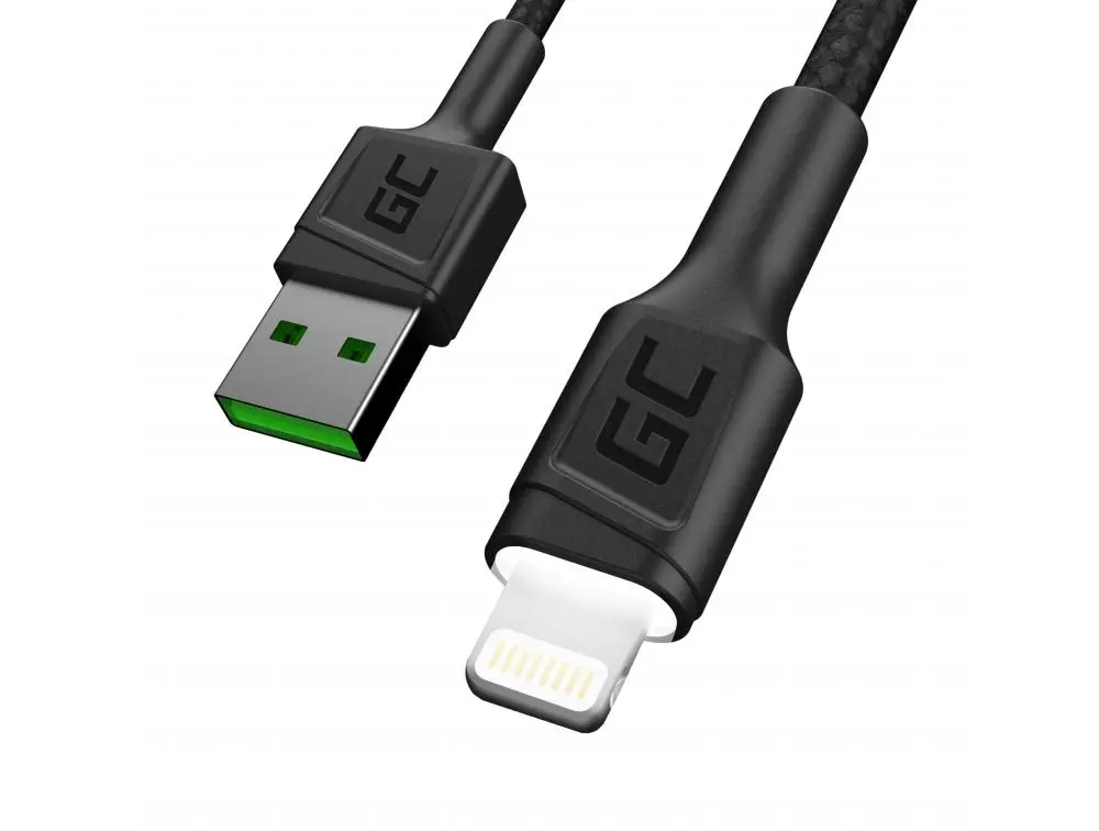 Kabel Green Cell GC RAY USB do Lightning 1,2m Czarny