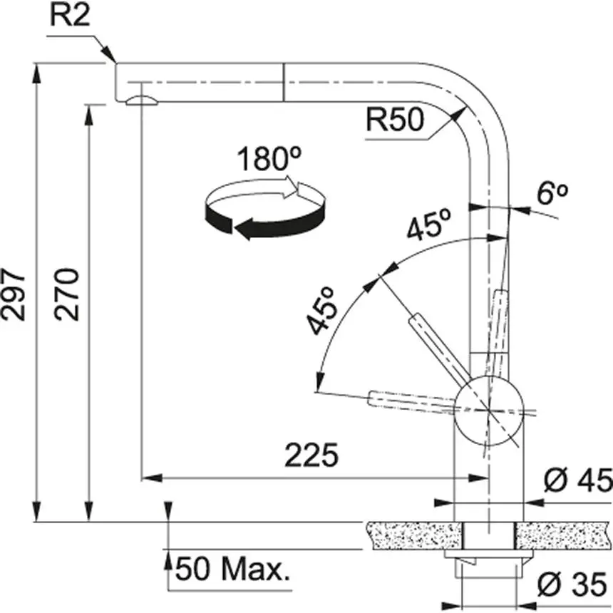 Bateria Franke Atlas Pull-Out Stal szlachetna Stal szlachetna