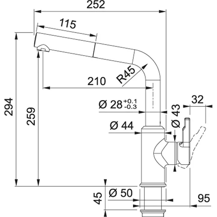Bateria Franke Urban Pull-Out Cappuccino Mosiądz