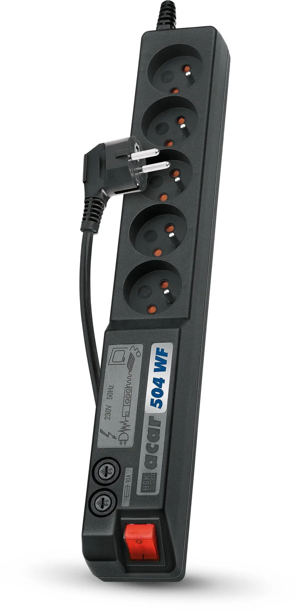 Listwa Acar 504 WF 5 gniazd 1,5m Czarny