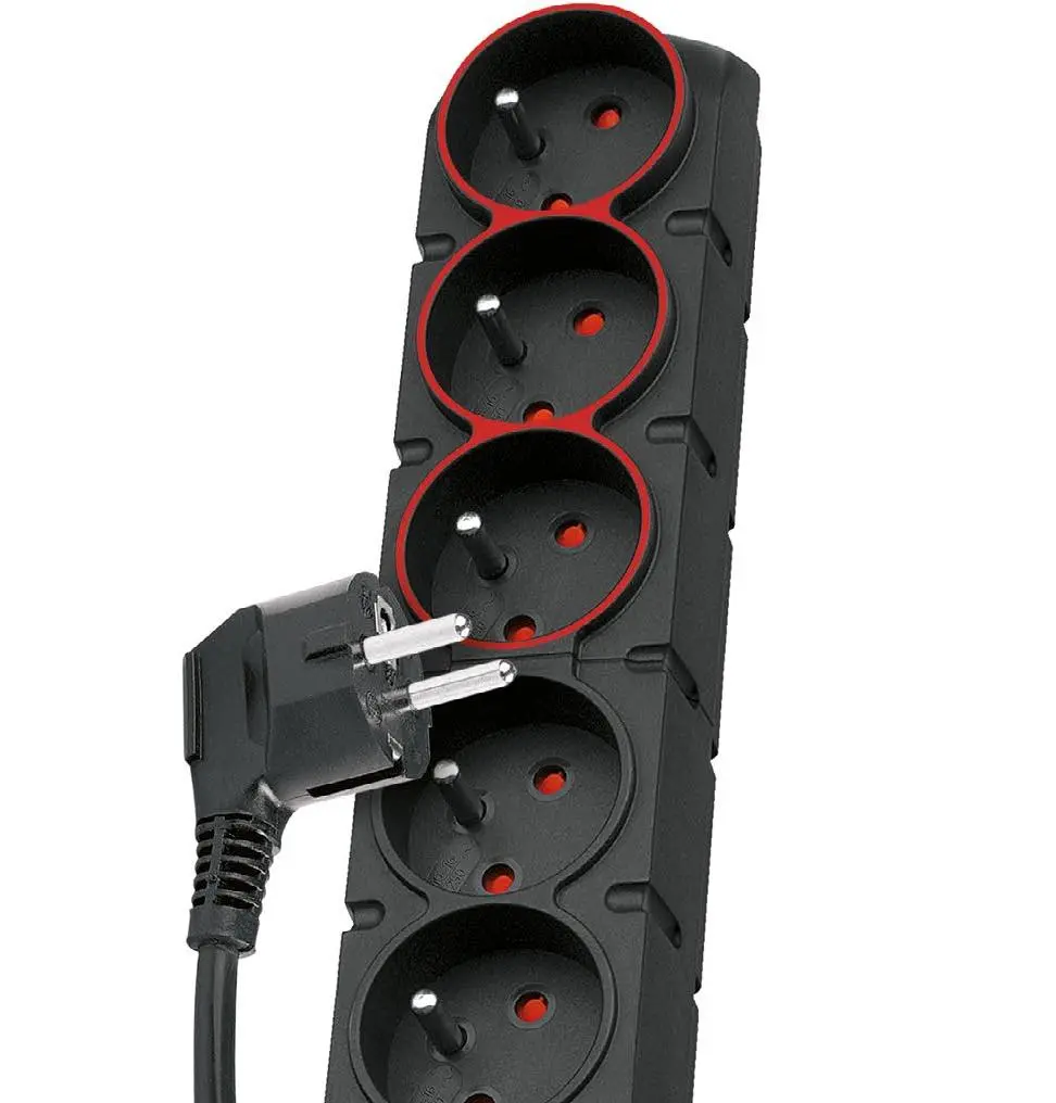 Listwa Acar S8 dual 8 gniazd 3m Czarny