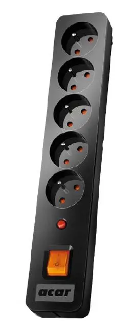 Listwa Acar X5 5 gniazd 5m Czarny