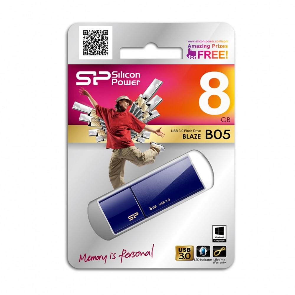 PenDrive Silicon Power Blaze B05 8GB USB 3.0 (niebieski)