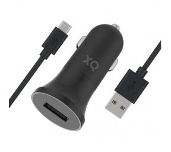 Ładowarka samochodowa Xqisit ładowarka USB 2,4A (czarny) + kabel microUSB