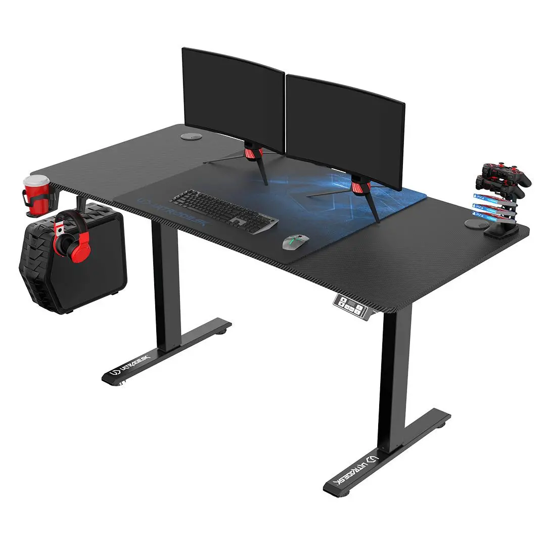 Biurko Ultradesk LEVEL V2 140cm Regulacja wysokości Czarno-niebieski
