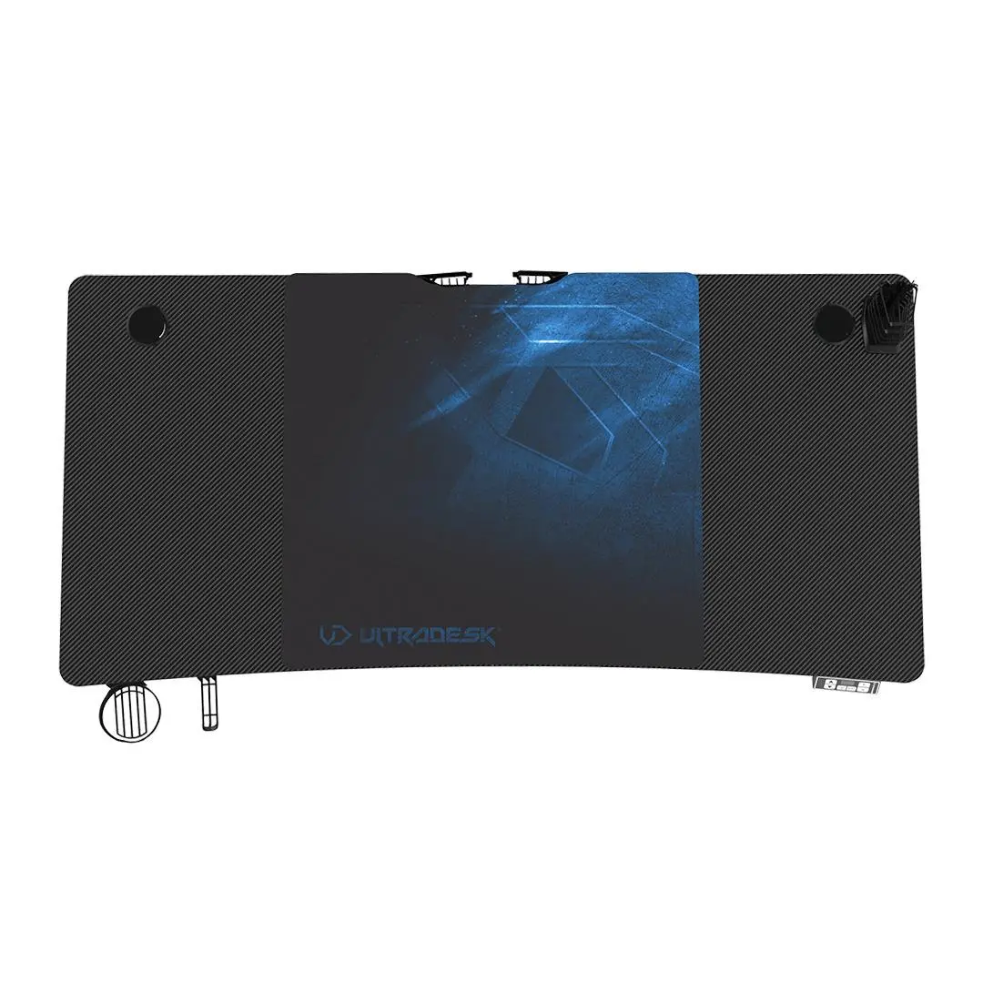 Biurko Ultradesk LEVEL V2 140cm Regulacja wysokości Czarno-niebieski