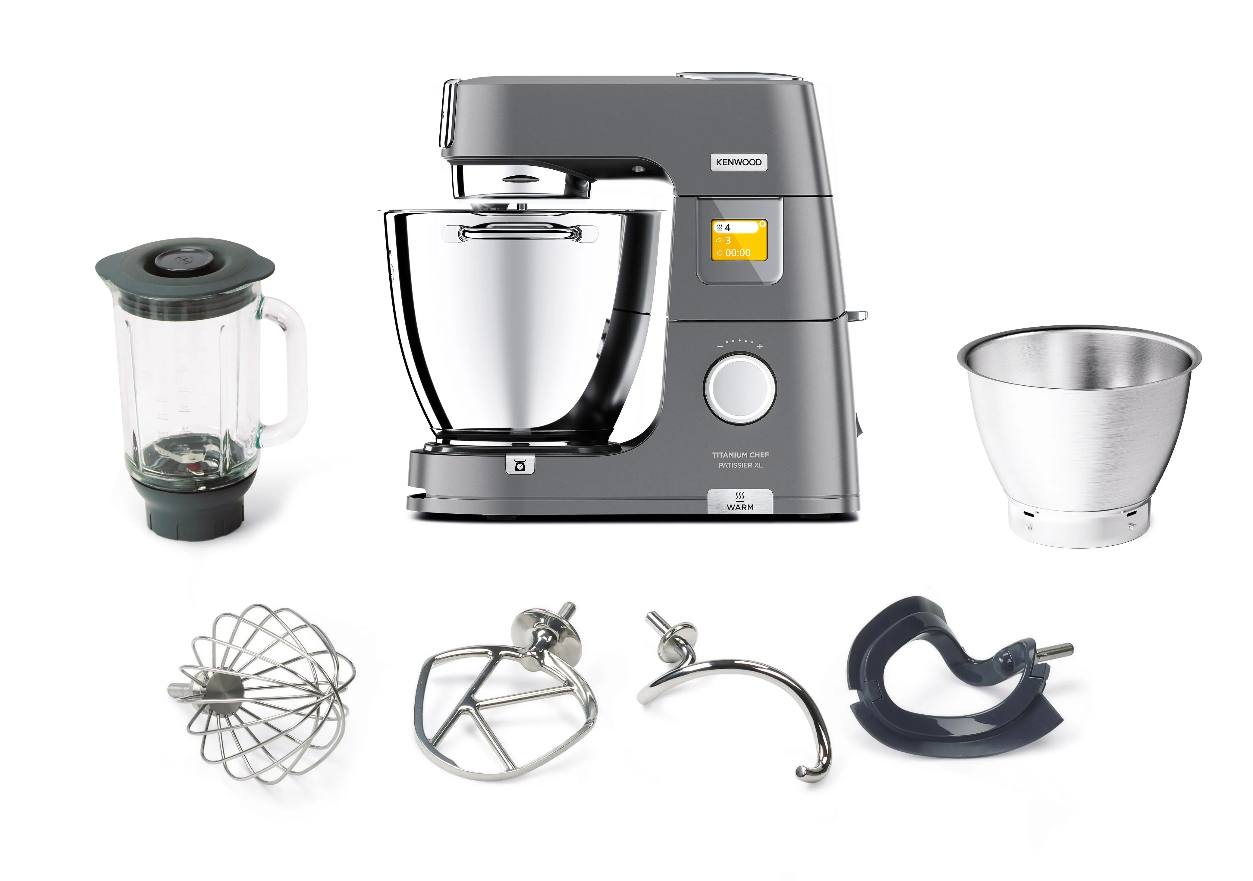 Kenwood Titanium Chef Patissier KWL90.124SI Z wbudowaną wagą Automatyczne programy Z dwiema misami