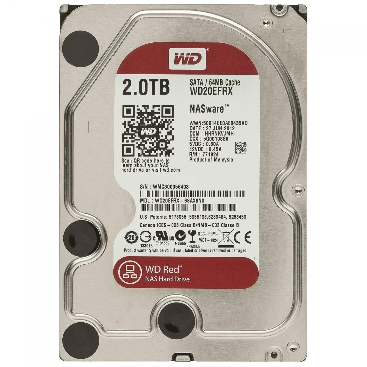 Dysk WD Red SATA 3,5" 2TB WD20EFRX