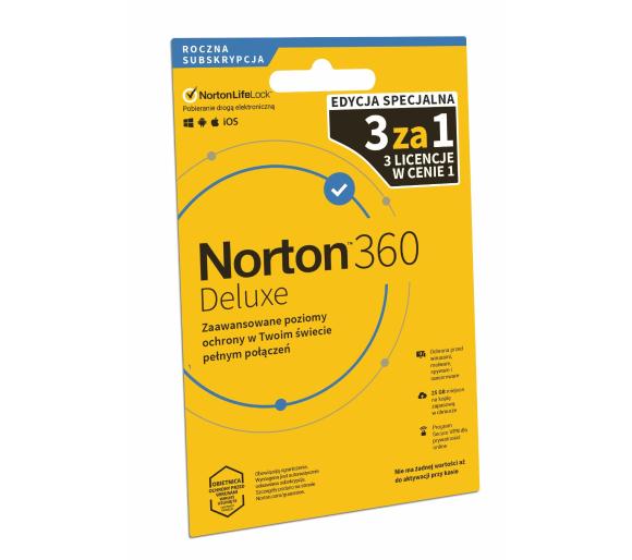 kod ESD Norton Subskrypcja Norton 360 Deluxe 25GB (3 urządzenia / 1 rok)