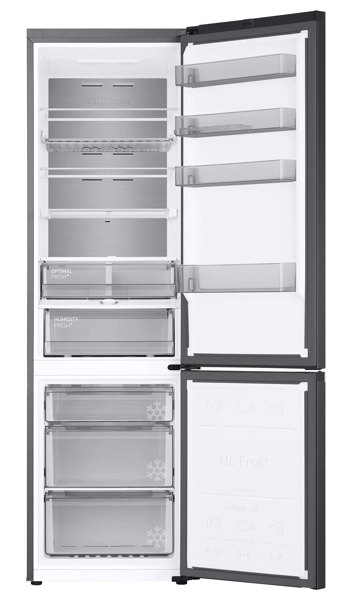 Lodówka Samsung RB38T776CB1 Pełny No Frost 203cm Szuflada z kontrolą wilgotności Grafitowa Stal