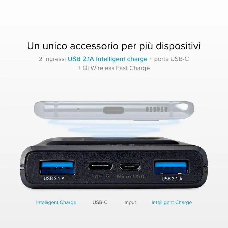 Powerbank SBS Wireless Extra-Slim TEBB10000WIRCK 10000mAh 10W Czarny