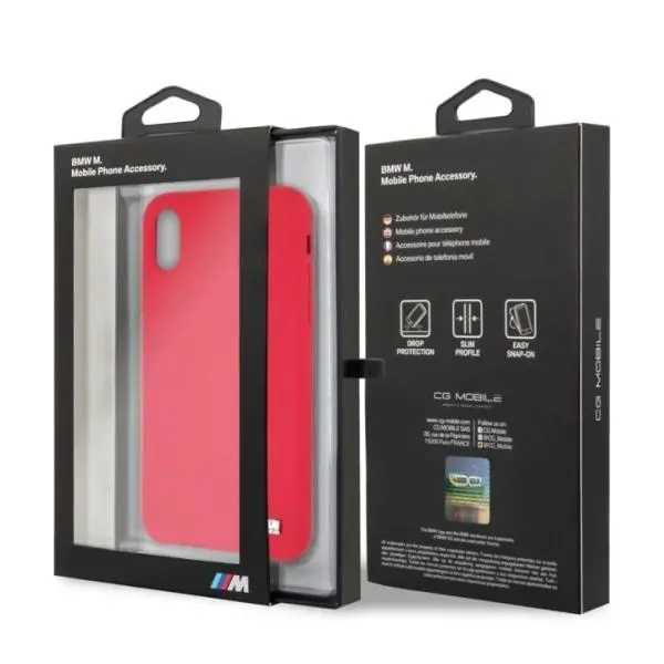 Etui BMW Silicone M Hardcase BMHCPXMSILRE do iPhone X/Xs Czerwony
