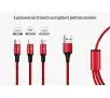 Kabel Unitek 3w1 USB do USB typ C microUSB Lightning 1,2m Czerwony