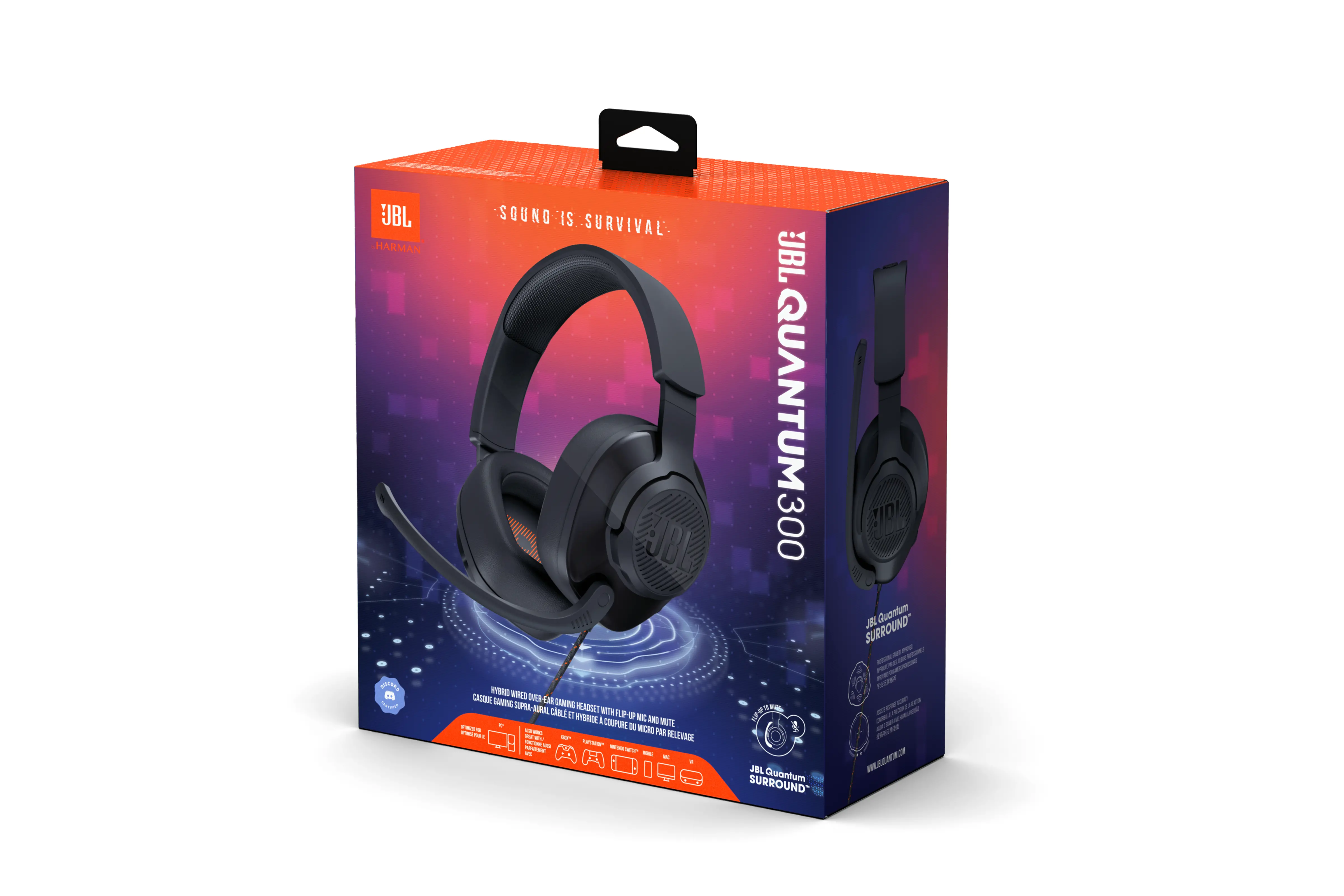 Słuchawki przewodowe z mikrofonem JBL Quantum 300 Nauszne Czarny