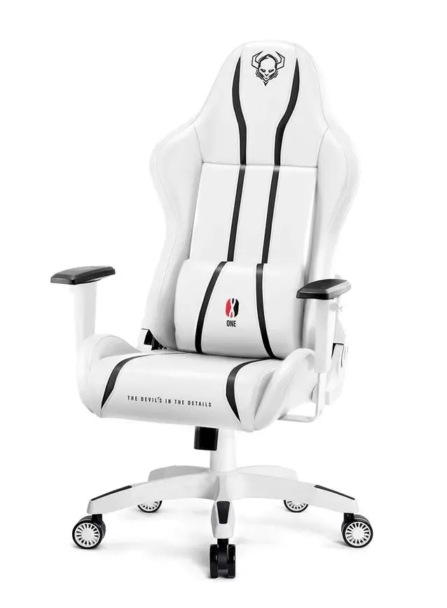 Fotel Diablo Chairs X-One 2.0 King Size Gamingowy do 160kg Skóra ECO Tkanina Biało-czarny